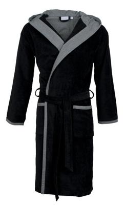 Carl Ross Carl Ross Heren Badjas Velours met Capuchon 637310 Deep Black/Basalt 52/54