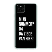 Da ziede van hier - Zwart: Google Pixel 5a 5G Transparant Hoesje