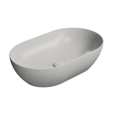 Keramische Opbouw Waskom Sapho Pura 60x37 Mat Licht Grijs