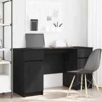 Bureau met lade Zwart eiken 140 x 49 x 76 cm Bewerkt hout