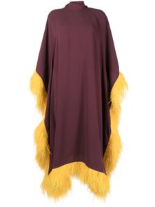 PAULA robe-caftan bordée de plumes - Violet