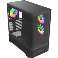 PC-behuizing (zonder voeding) - THERMALTAKE - View 290 TG ARGB - Mid-tower - ATX-vormfactor - 3x120mm A-RGB meegeleverd - Zwart