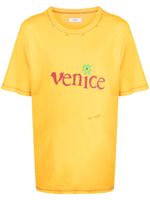 ERL t-shirt imprimé à effet usé - Jaune