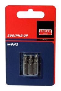 Bahco 3xbits ph0 25mm 1/4"  standard | 59S/PH0-3P - 59S/PH0-3P