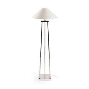 Alexandra Thai - Vloerlamp 25X25X127 Wit Marmer/Nikkel Metaal Zonder Scherm