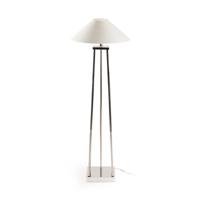 Alexandra Thai - Vloerlamp 25X25X127 Wit Marmer/Nikkel Metaal Zonder Scherm