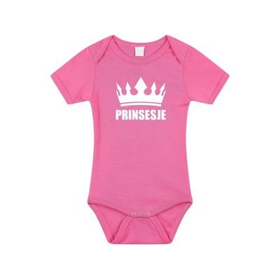 Prinsesje met kroon rompertje roze baby