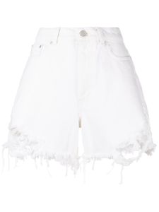 Stella McCartney short en jean à effet usé - Blanc