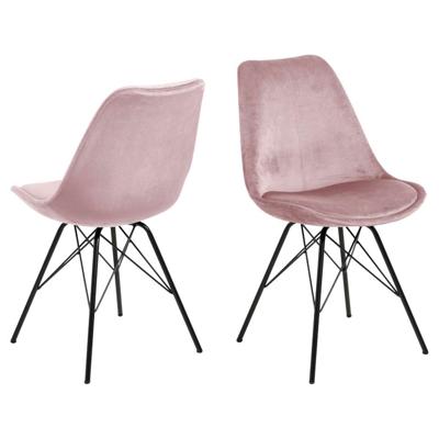 Leen Bakker - Eetkamerstoel Bonn (2 Stuks) - Velvet - Oud - Metaal/Velvet - Roze - 54x48.5x85.5 Cm