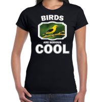 Dieren wielewaal vogel t-shirt zwart dames - birds are cool shirt - thumbnail