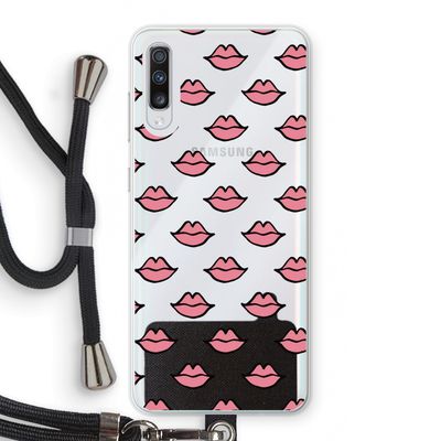 Lipjes: Samsung Galaxy A70 Transparant Hoesje met koord