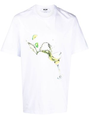 MSGM t-shirt à logo imprimé - Blanc