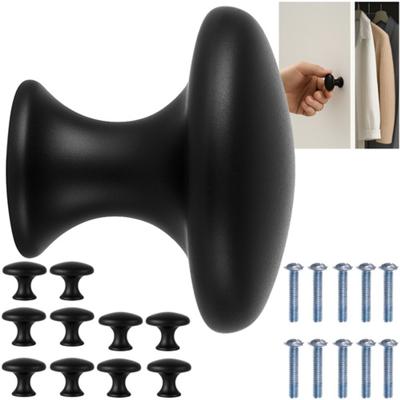 Ruhhy Meubelknoppen - zwart - 10x stuks - mat - 30 mm - knoppen voor lades en kastdeuren