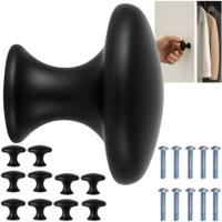 Ruhhy Meubelknoppen - zwart - 10x stuks - mat - 30 mm - knoppen voor lades en kastdeuren