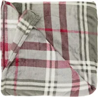 Unique Living plaid victor 200x150cm grijs/rood Unique Living plaid victor 200x150cm grijs/rood