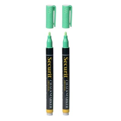 2x stuks groene krijtstiften ronde punt 1-2 mm