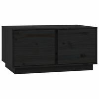 vidaXL Salontafel 80x50x40 cm massief grenenhout zwart - thumbnail