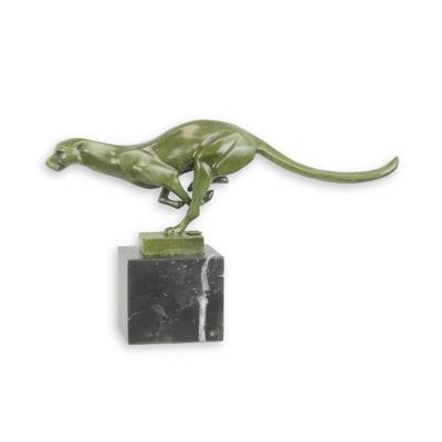A BRONZE SCULPTURE OF A RUNNING COUGAR