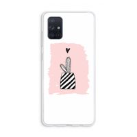 Zwart-wit cactus: Galaxy A71 Transparant Hoesje