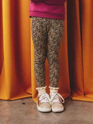 Meisjeslegging met fleecevoering chocoladebruin