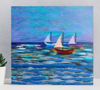 Canvas schilderij marine Regatta abstract