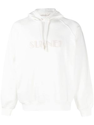 Sunnei hoodie en coton à logo brodé - Blanc