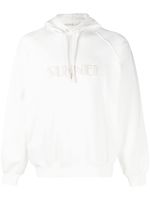 Sunnei hoodie en coton à logo brodé - Blanc