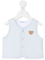 familiar gilet à broderie ourson - Bleu