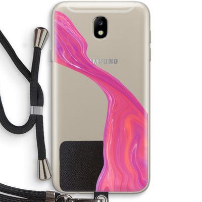 Paarse stroom: Samsung Galaxy J7 (2017) Transparant Hoesje met koord