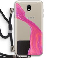 Paarse stroom: Samsung Galaxy J7 (2017) Transparant Hoesje met koord