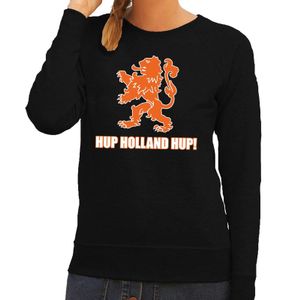 Nederland supporter sweater Hup Holland Hup zwart voor dames