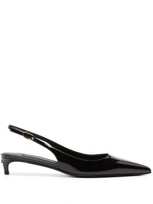 Dolce & Gabbana escarpins vernis à bride arrière - Noir