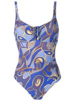 Lygia & Nanny maillot de bain noué à imprimé graphique - Bleu