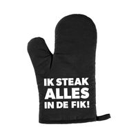 Ik steak alles in de fik BBQ handschoen/ barbecue want zwart heren - Vaderdag cadeau - thumbnail