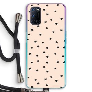 Kleine kattenkopjes: Oppo A52 Transparant Hoesje met koord