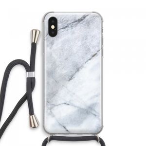 Witte marmer: iPhone XS Max Transparant Hoesje met koord