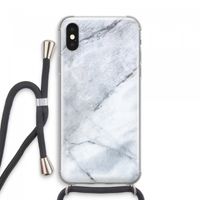 Witte marmer: iPhone XS Max Transparant Hoesje met koord