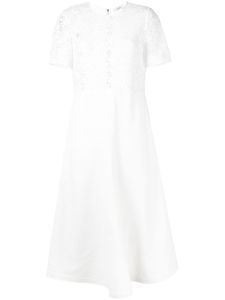 Goen.J robe en dentelle à empiècements en macramé - Blanc