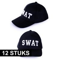 12x Politie SWAT baseball caps verkleedkleding voor volwassenen - thumbnail