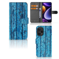 Xiaomi Poco F5 Book Style Case Wood Blue