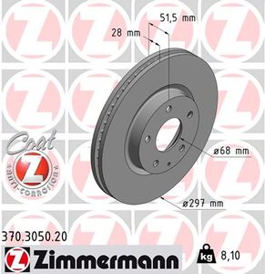 Remschijf COAT Z ZIMMERMANN, Remschijftype: Binnen geventileerd, u.a. für Mazda