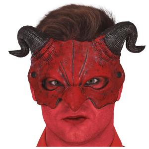 Horror masker duivel/demon - rood - foam - volwassenen - Halloween - verkleedmasker