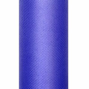 Glitter tule stof - blauw - 15 x 900 cm - hobbyartikelen/knutselspullen - gaatjesstof