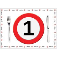 Papieren placemats 1 jaar 10 stuks - thumbnail