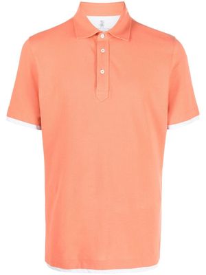 Brunello Cucinelli polo à effet superposé - Orange