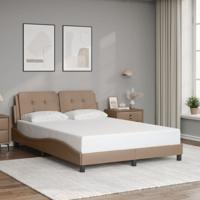 Bedframe met hoofdbord kunstleer cappuccinokleurig 120x200 cm