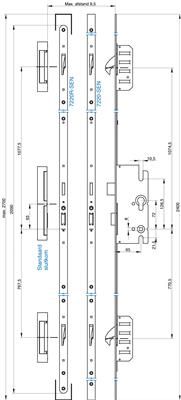 *Deurmeerpuntssluiting 7220R-SEN 65/72-2090 DrR 2+4 m/InLin