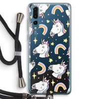 Rainbow Unicorn: Huawei P20 Pro Transparant Hoesje met koord