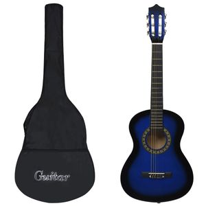 VidaXL 8-delige gitaarset klassiek beginner 1/2 34" blauw