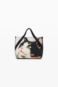 Middelgrote shopper tas met kat - BLACK - U